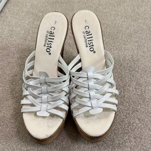 Callisto Women's White wedge sandals